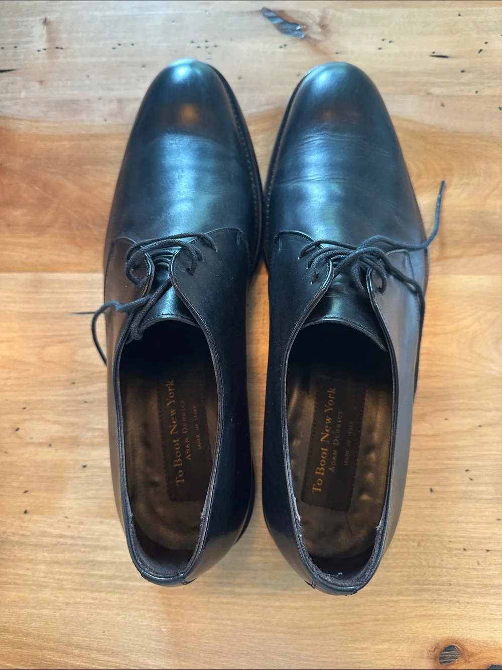 To Boot Black Leather Derby Oxfords